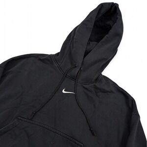 Y2K Nike Center Swoosh‎ Hoodie Mens XS Black Boxy 2007 Sportswear Casual Active